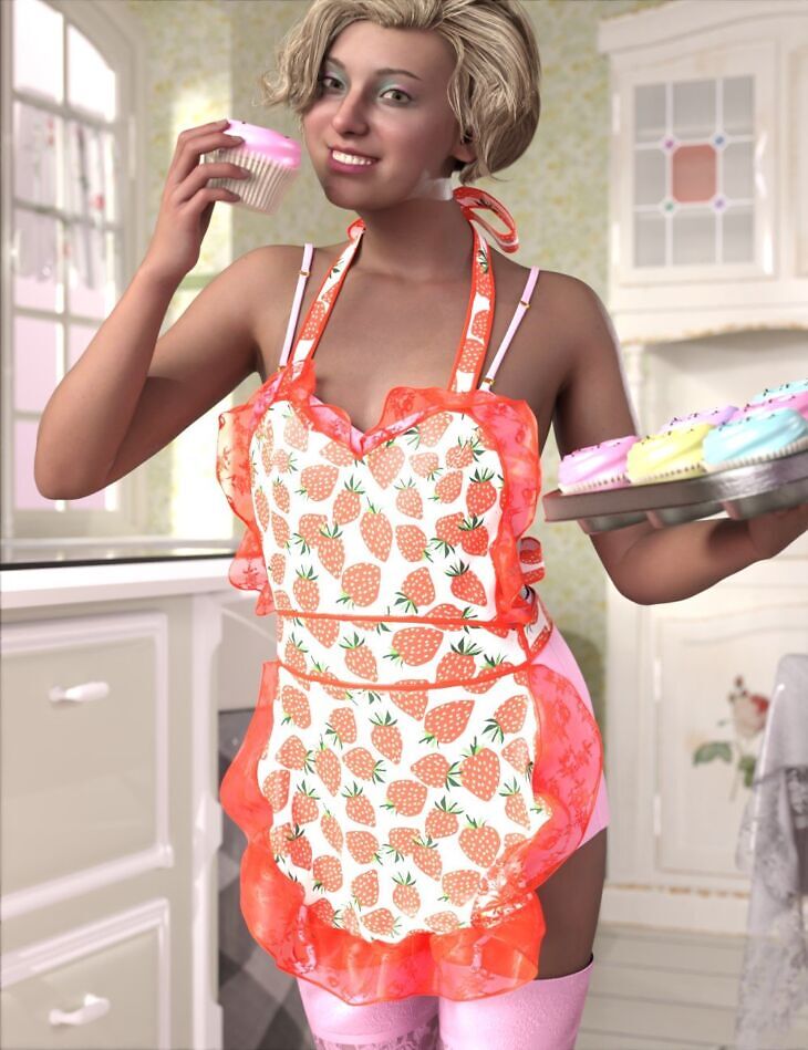 Sweetheart dForce Apron for Genesis 9_DAZ3DDL