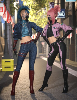 都市女忍服装服装纹理附加组件 - Urban Kunoichi Outfit Outfit Texture Add-On_DAZ3D下载站