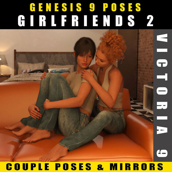 V9 Couples Poses – Girlfriends No.2_DAZ3D下载站