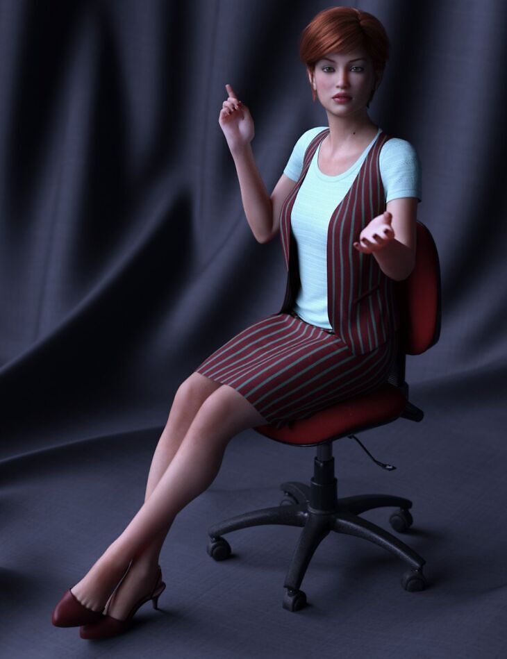 dForce Clerk Outfit for Genesis 8 and 8.1 Females_DAZ3DDL