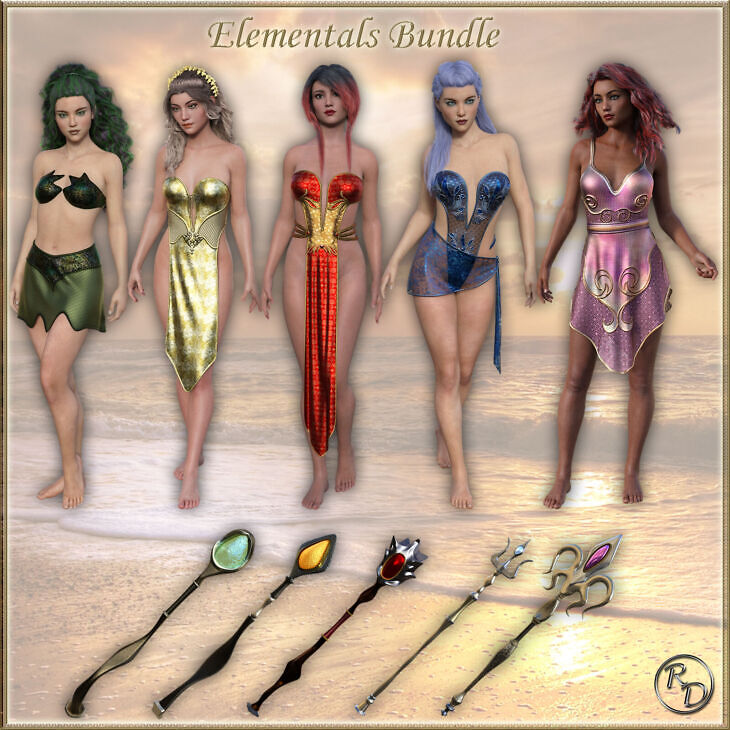 dForce Elementals for Genesis 8.1 Female – The Bundle_DAZ3DDL