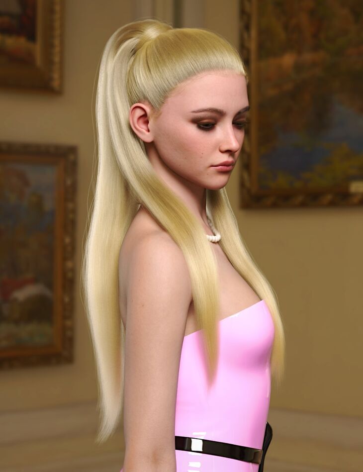 dForce Long Ponytail for Genesis 9_DAZ3DDL