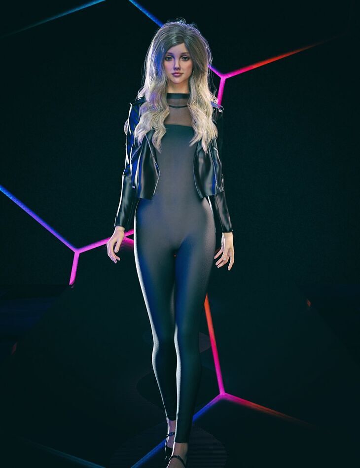 dForce Long Sleeve Jumpsuit and Cropped Jacket Set for Genesis 9_DAZ3DDL