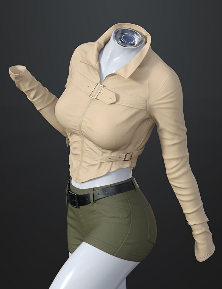 dForce SU Fashion Biker Outfit for Genesis 9, 8.1, and 8 Female_DAZ3D下载站