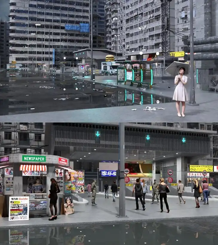 Dystopian District for DAZ_DAZ3D下载站