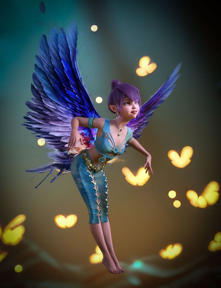 GNBD Wings and Poses for Genesis 9_DAZ3D下载站