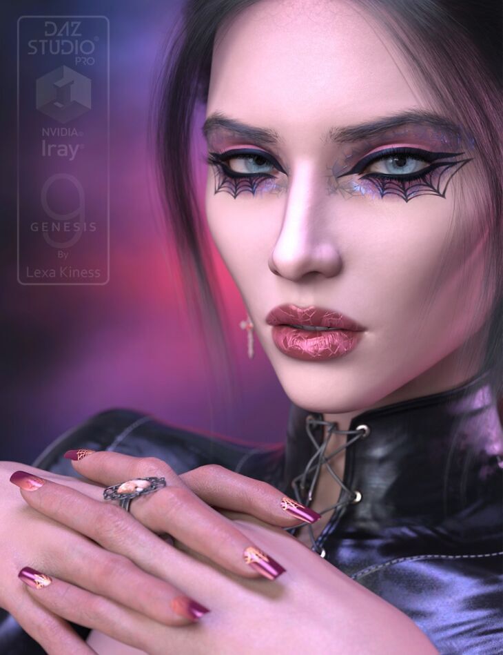 Gothic Makeup Geoshells and Merchant Resource for Genesis 9_DAZ3DDL