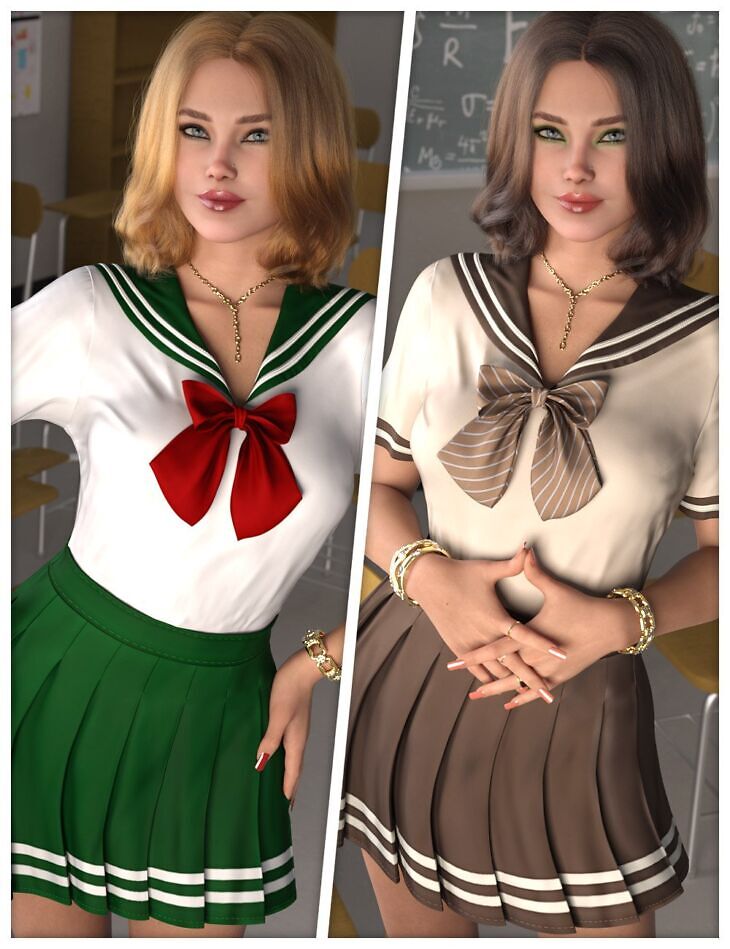 High School Textures for dForce SU JK Suit_DAZ3D下载站