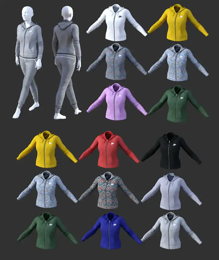 Nike Hoodie Outfit for Genesis 8 Female_DAZ3DDL