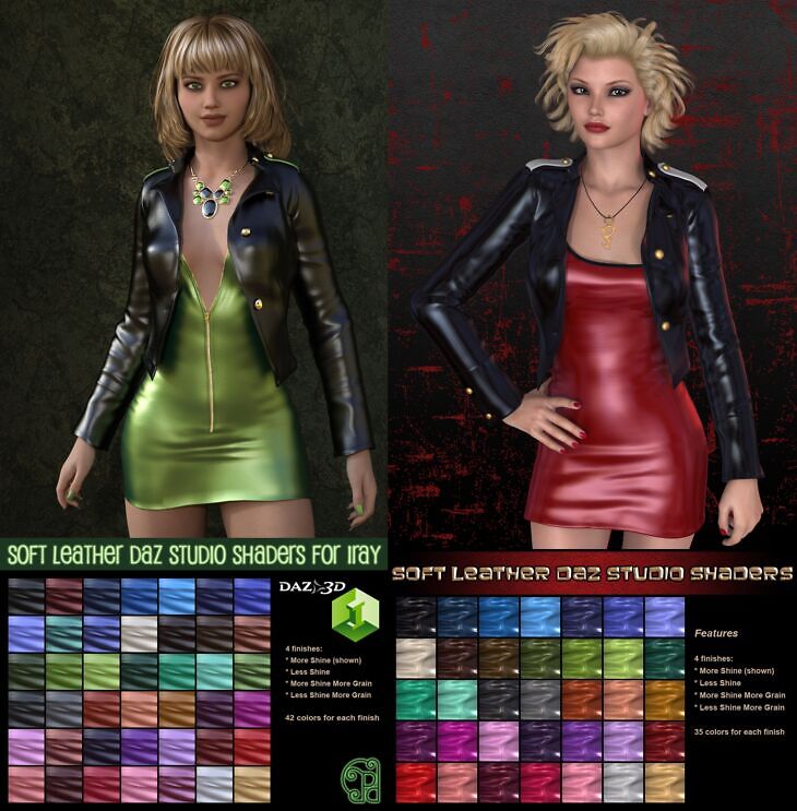 Pd-Soft Leather Daz Studio Shaders for Iray_DAZ3DDL