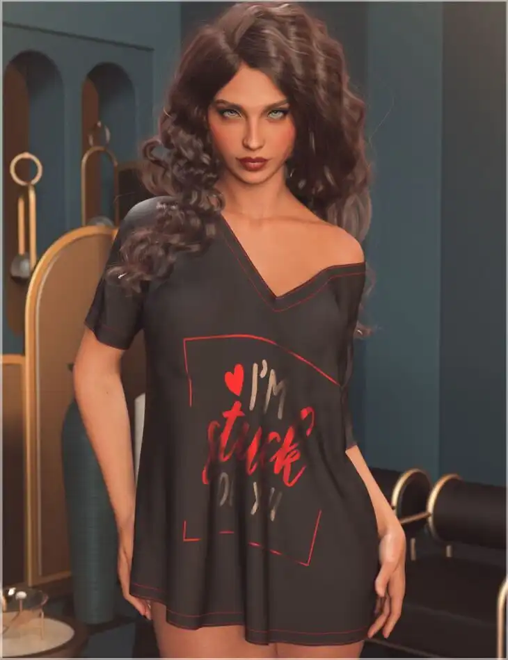 dForce Lorei T-Shirt for Genesis 9_DAZ3D下载站