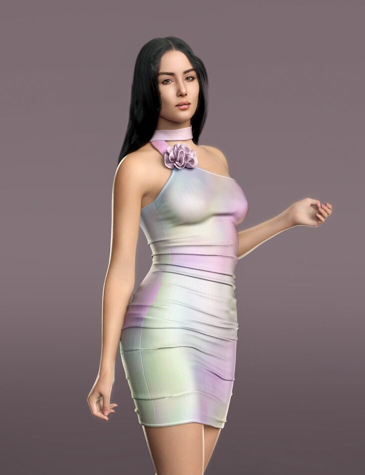 dForce MK Dancing Starlight Dress for Genesis 9_DAZ3D下载站