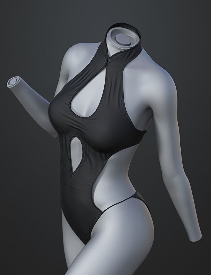 dForce SU Hollow Swimsuit for Genesis 9, 8.1, and 8 Female_DAZ3D下载站