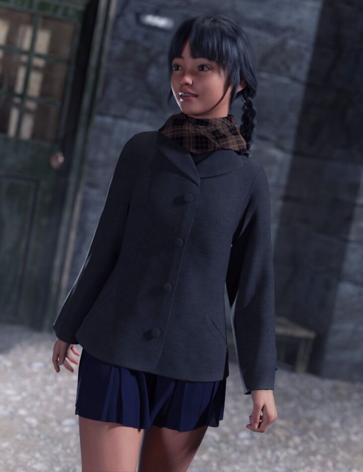 dForce Winter Coat Outfit for Genesis 9_DAZ3D下载站