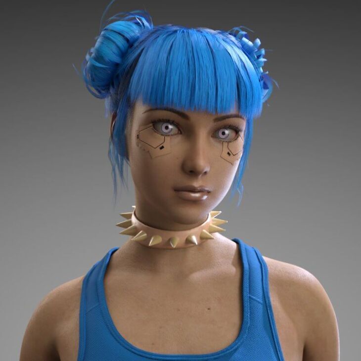 Cyberpunk 2077 Blue Moon For Genesis 8 Female_DAZ3D下载站