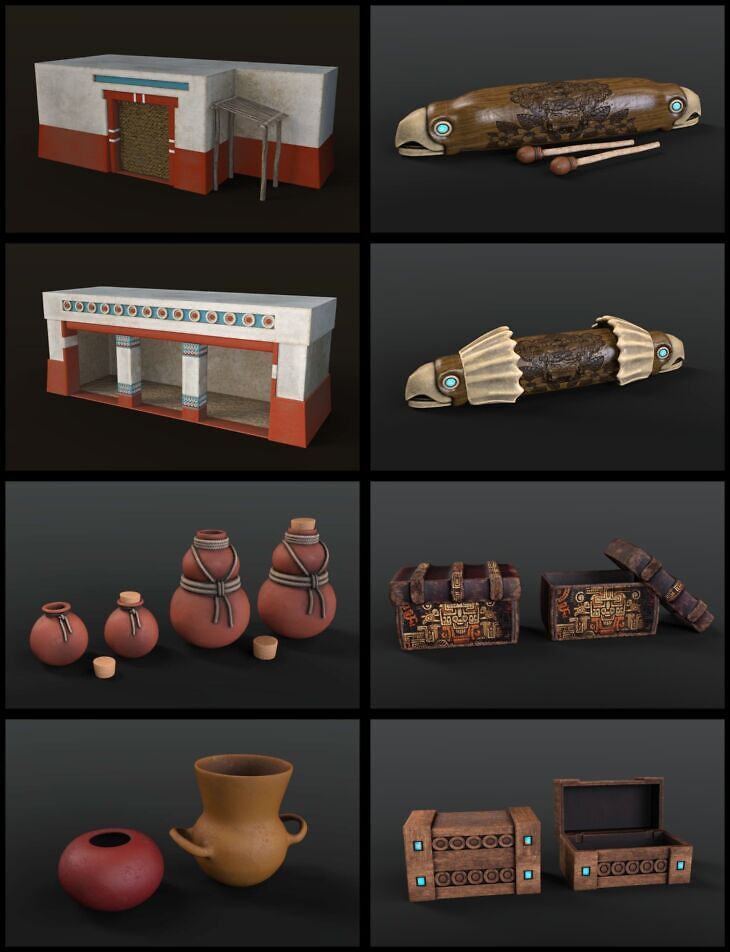 Everyday Mesoamerican Props_DAZ3DDL