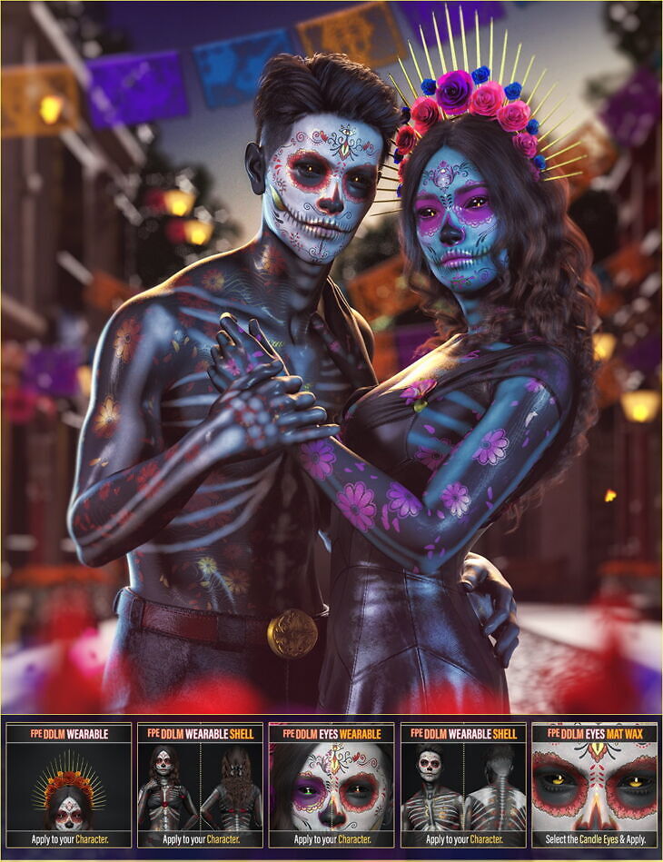 FPE Dia de los Muertos Makeup for Genesis 9_DAZ3DDL