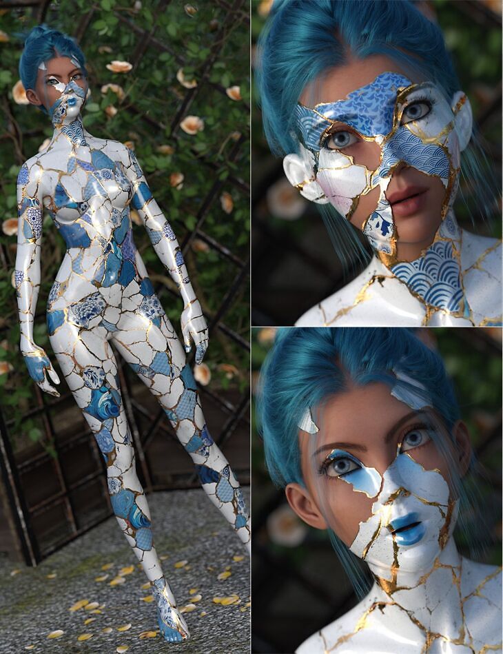 Kintsugi Inspired Skin Builder for Genesis 9_DAZ3DDL