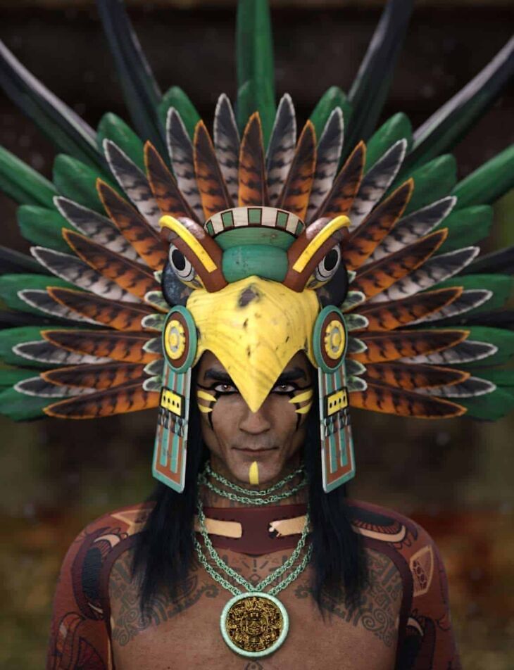 Mesoamerican Headdress For Genesis 3, 8, 9_DAZ3DDL