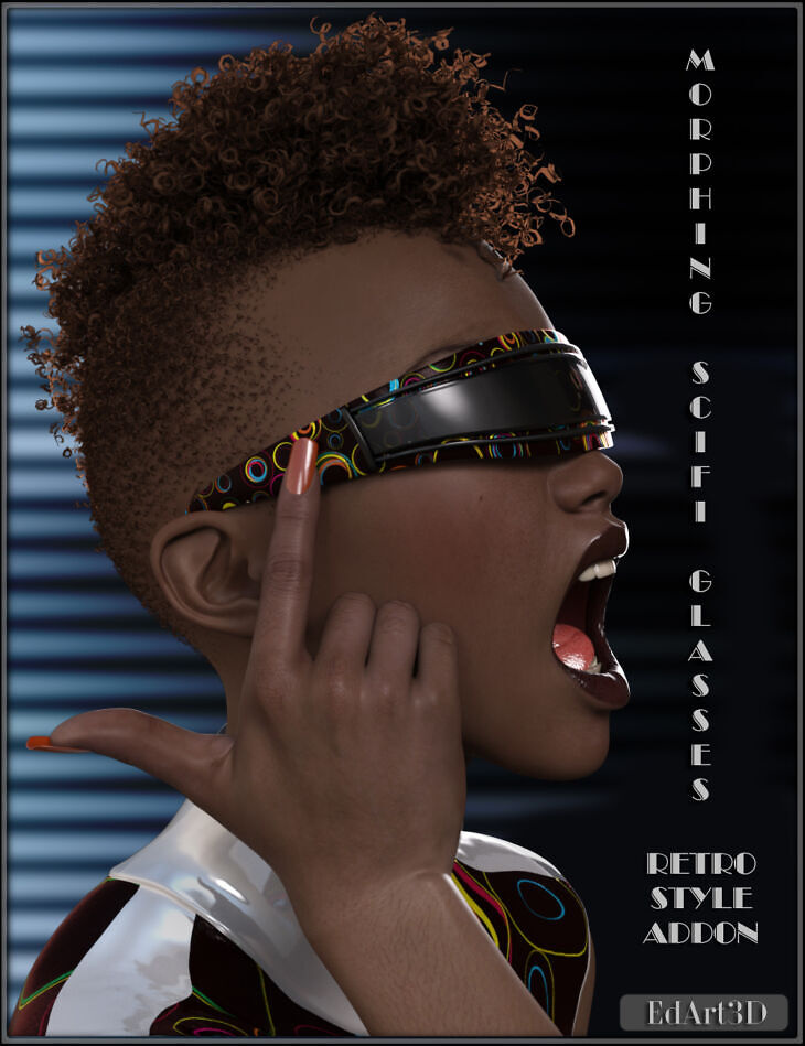 Morphing SciFi Glasses RetroStyle AddOn_DAZ3D下载站