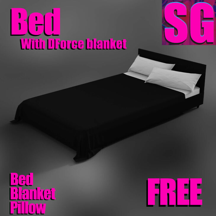 SG Bed Bed dForce Blanket Pillow_DAZ3D下载站