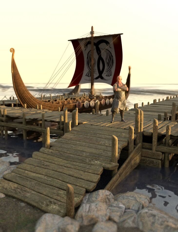 Viking Shores Scene and Props_DAZ3D下载站