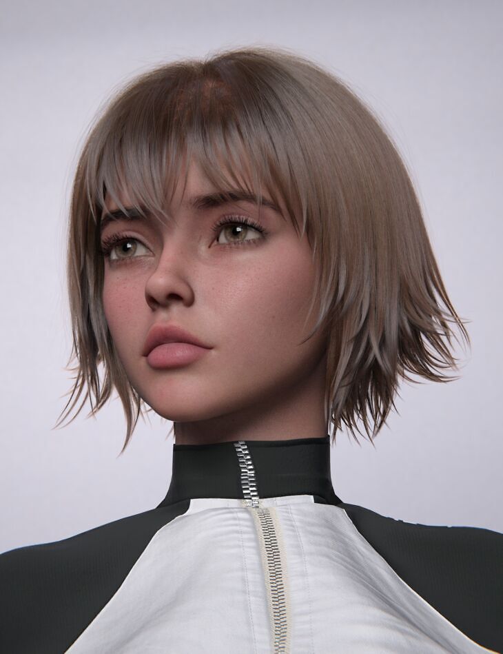 dForce AK Layered Bob Hair for Genesis 9, 8, and 8.1 Female_DAZ3D下载站