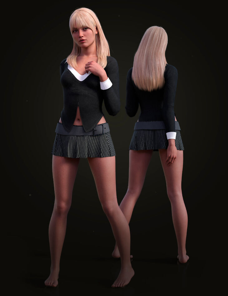 dForce LA Layered Outfit for Female Genesis 9 and 8_DAZ3DDL