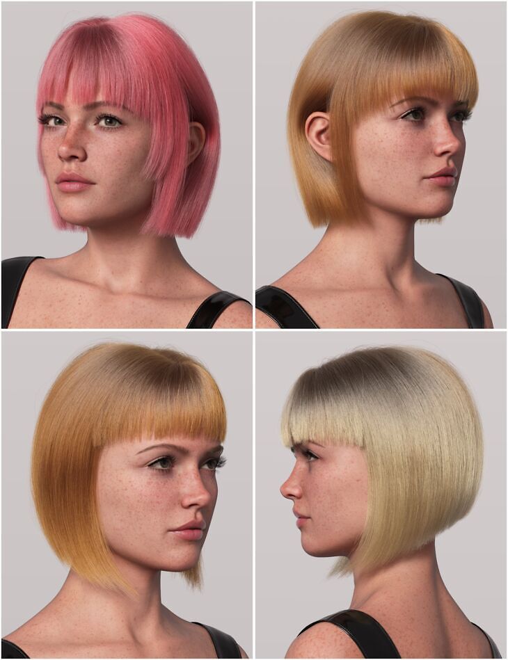 dForce Strand-Based Classic Bob 2 Hair for Genesis 9 and 8 Female_DAZ3DDL