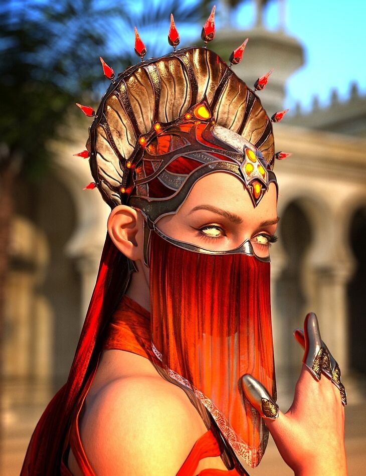 dForce Zathna Headdress and Fingercaps_DAZ3DDL