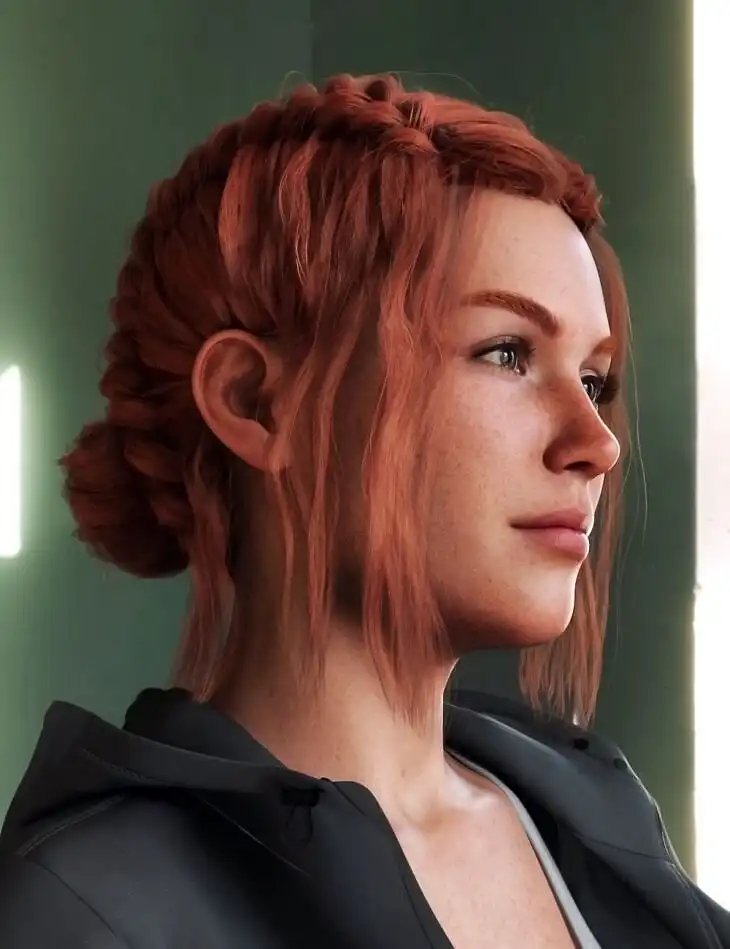 CS Dual Buns Hair for Genesis 9_DAZ3D下载站
