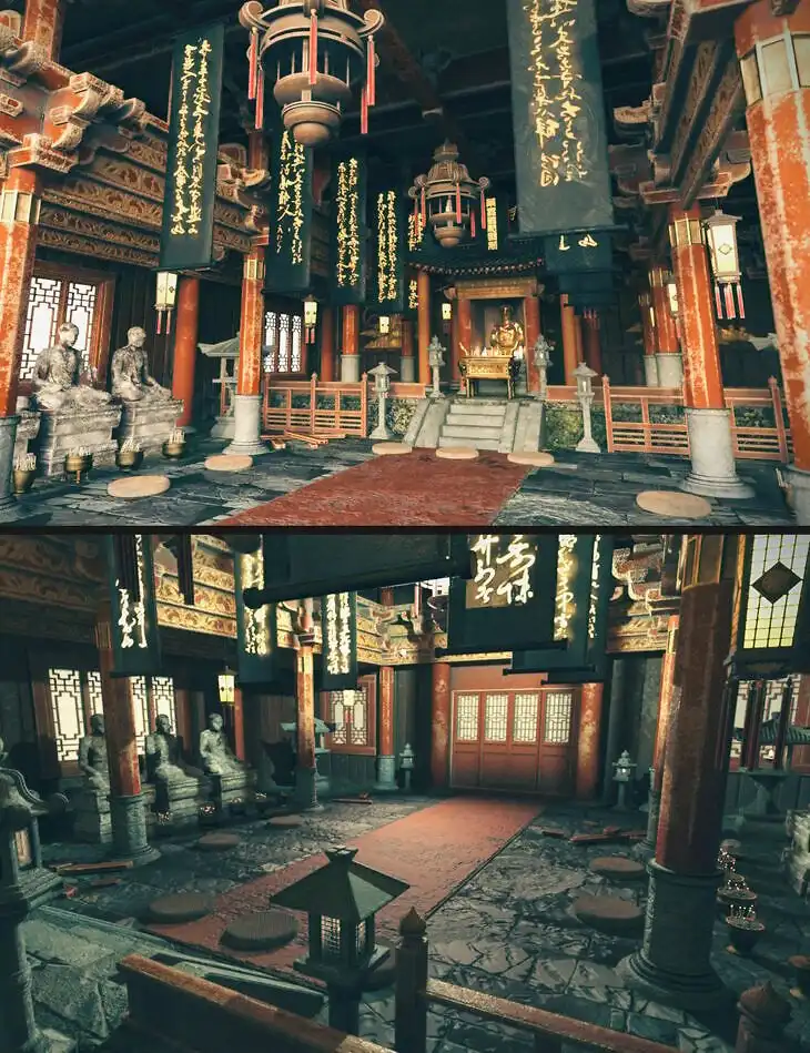 Chinese Temple Interior_DAZ3D下载站