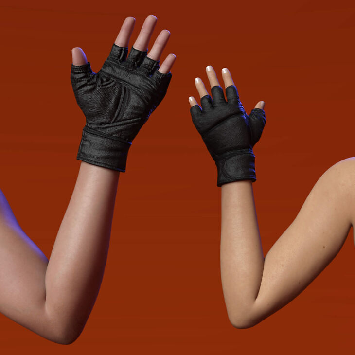 Fighter MMA Gloves V2 for Genesis 8 Male and Female_DAZ3DDL