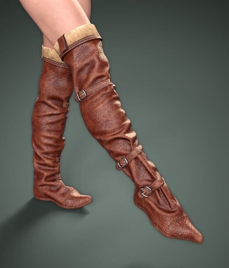 Late Medieval Boots for G8M, G8F and G9_DAZ3DDL