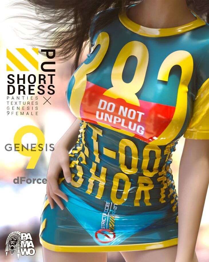 PU dForce Short Dress for GF 9_DAZ3DDL