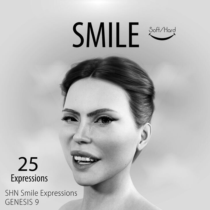 Shn Smile Expressions for Genesis 9_DAZ3DDL