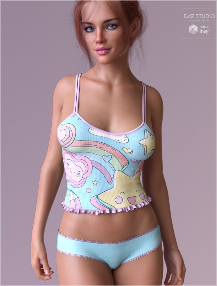 Sweetheart Textures for Cuddle Bug PJ Set_DAZ3D下载站