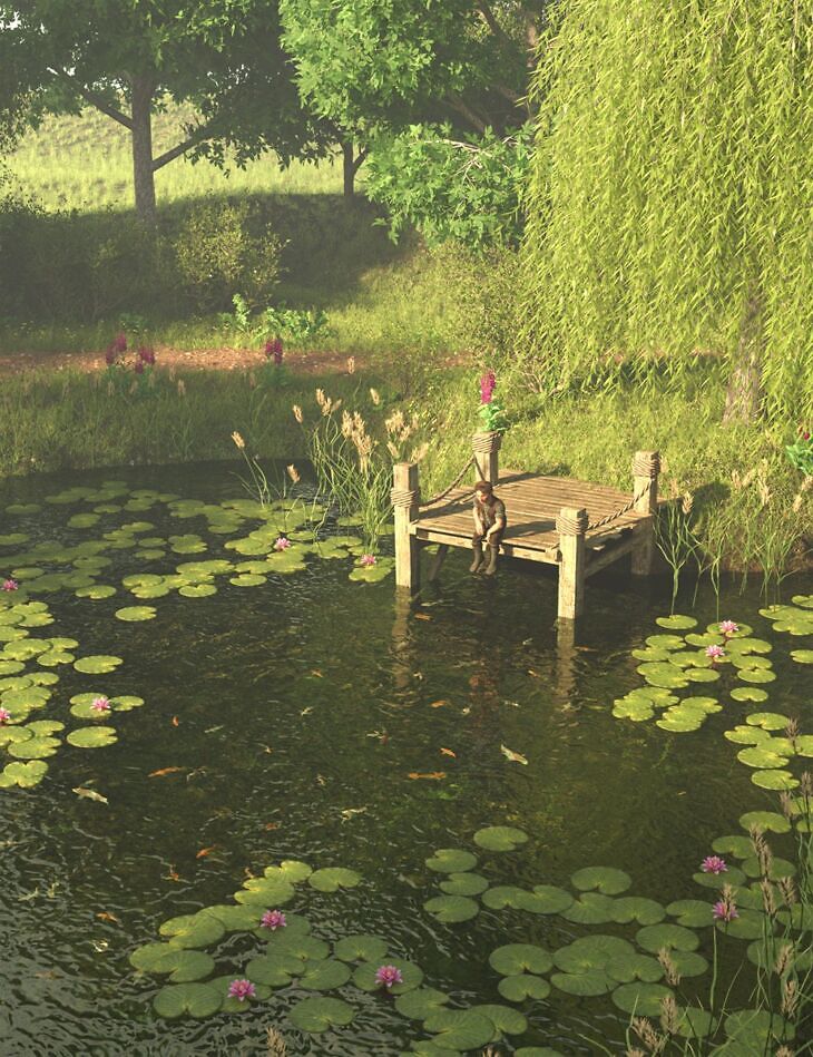 Willow Pond for Simple Grasslands Expanse_DAZ3D下载站