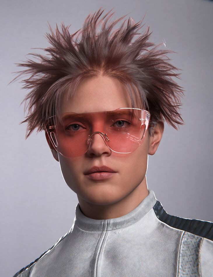 dForce AK Sharp Hair for Genesis 9, 8, and 8.1_DAZ3D下载站