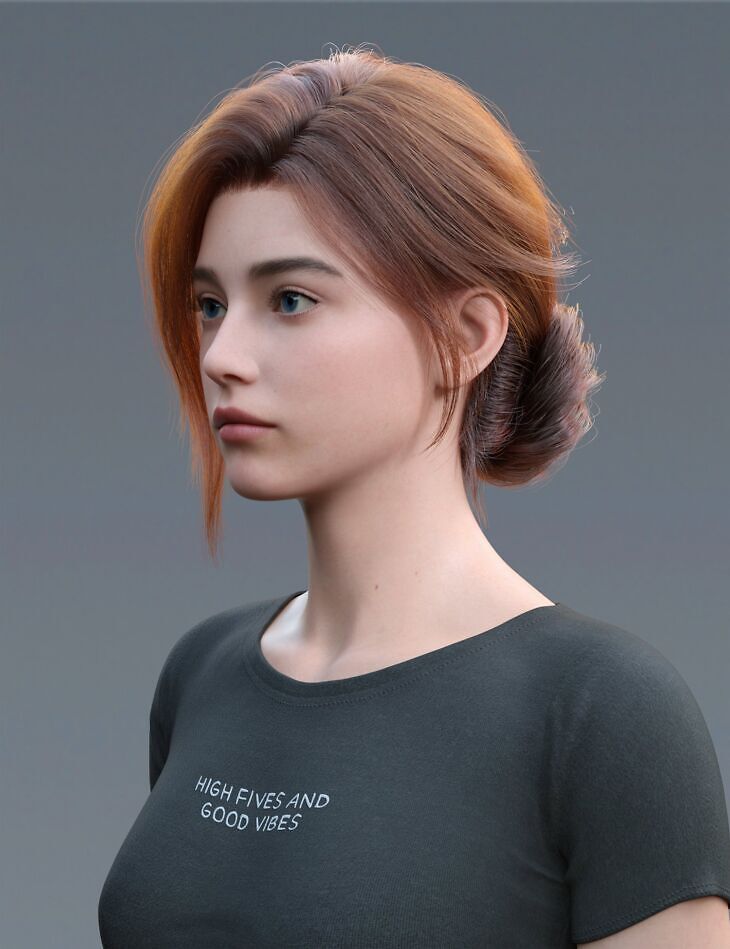 dForce BS Messy Updo Hair For Genesis 9_DAZ3D下载站