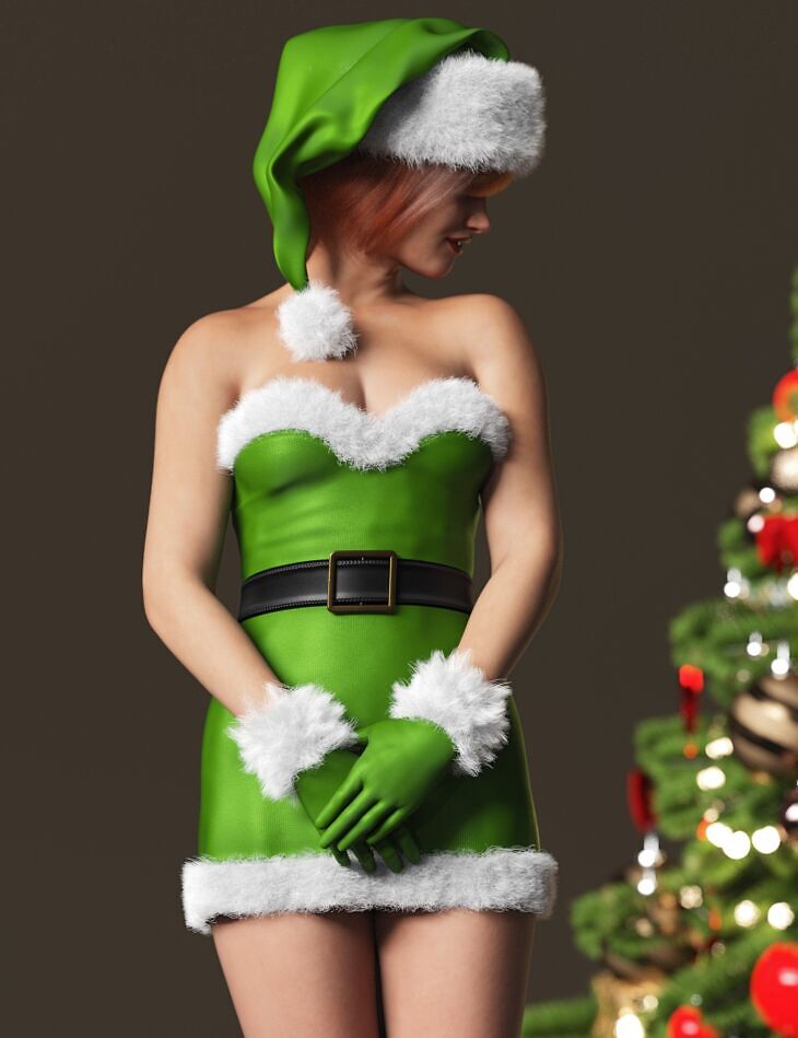 dForce XMAS Dress Outfit for Genesis 9_DAZ3DDL