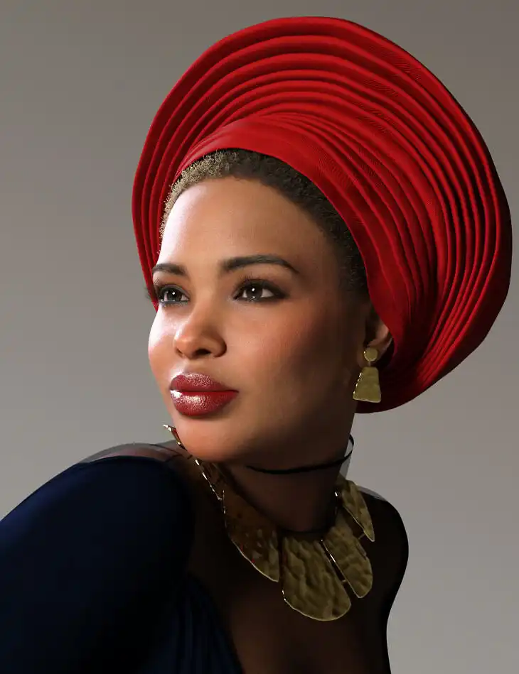 African Gele and Hair for Genesis 9_DAZ3DDL