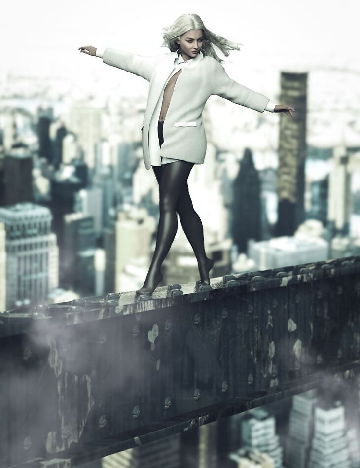 Black And White Outfit and Vignette_DAZ3D下载站