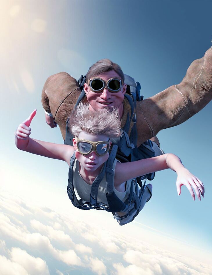 GNBD SkyDive Groups Face Morphs and Poses for Genesis 9 Base_DAZ3D下载站