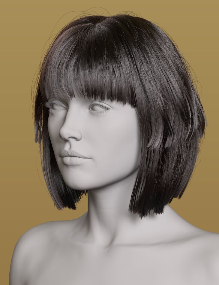 HS Choppy Bob Hair for Genesis 9_DAZ3D下载站