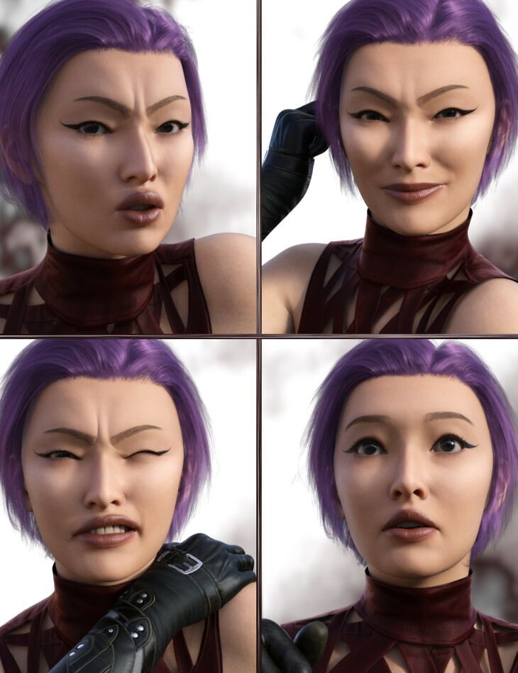 JW Ninja Warrior Expressions for Kaede 9_DAZ3D下载站