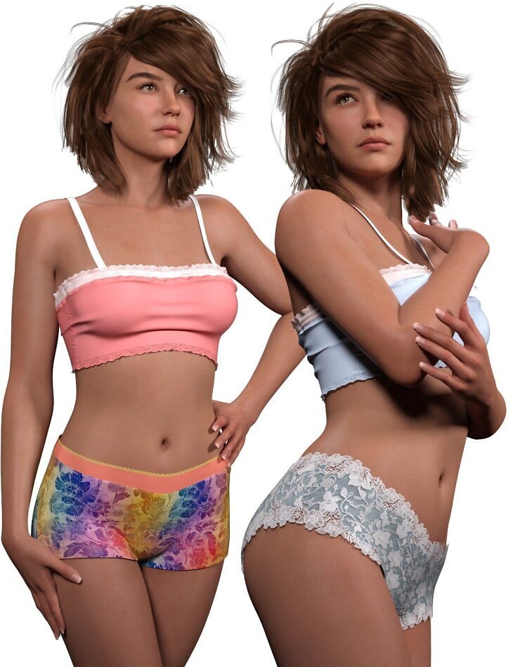 L3D Lovely Texture Add On Girl Boxers_DAZ3DDL