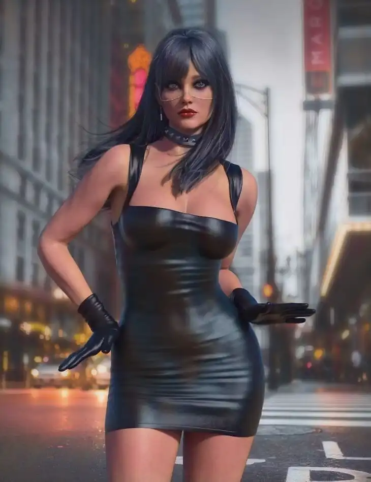 Stefania Leather Dress for Genesis 9_DAZ3DDL