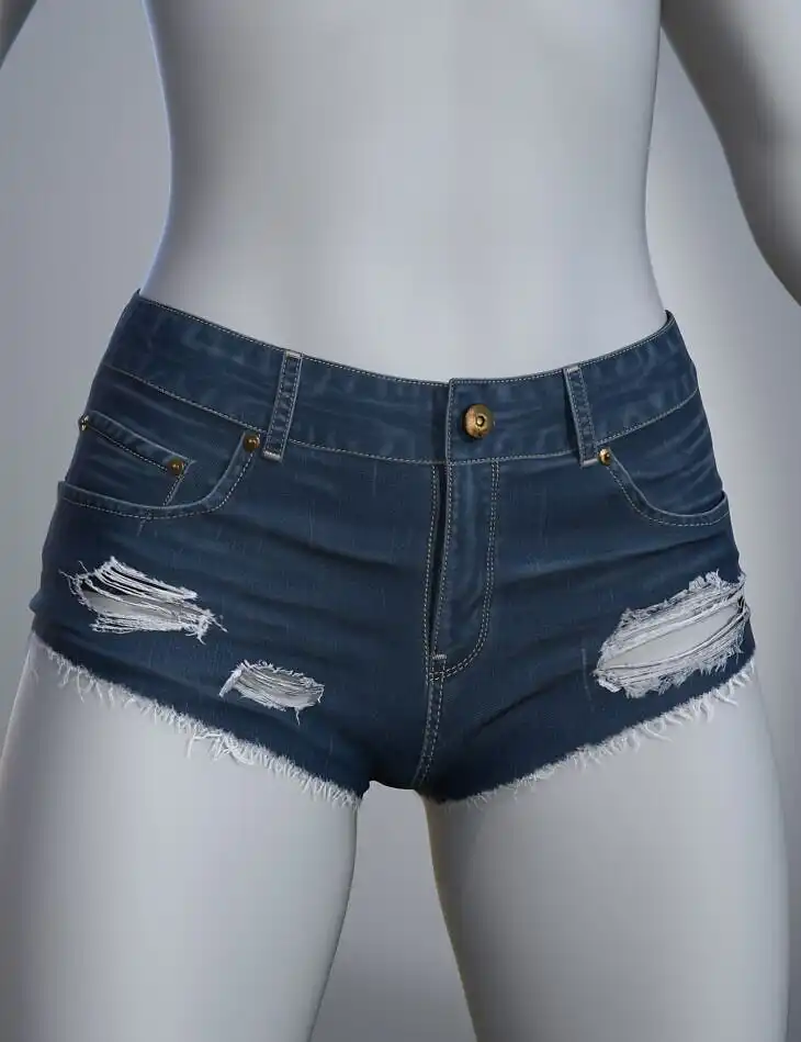 dForce SU Ripped Jeans for Genesis 9, 8.1, and 8 Female_DAZ3D下载站