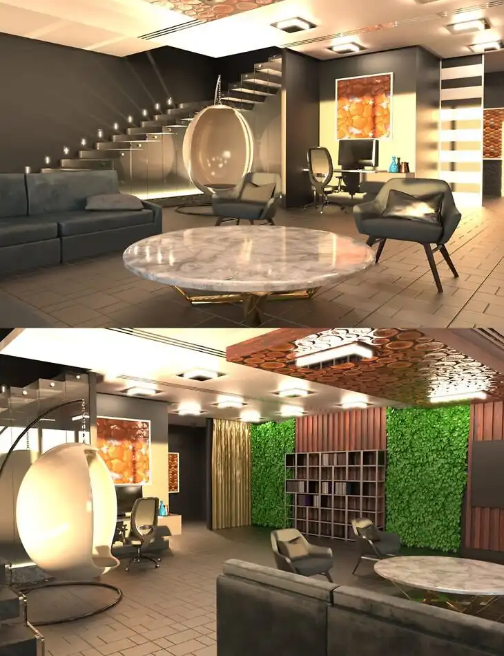 Basement Living Room_DAZ3D下载站